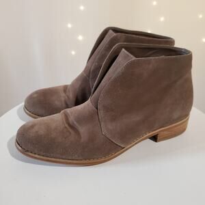 Blondo Verona Waterproof Suede Ankle Boots Women's 8M Taupe/Beige/Olive Leather